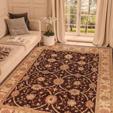 handmade Transitional Kafkaz Brown Beige Hand Knotted RECTANGLE 100% WOOL area rug 8 x 9